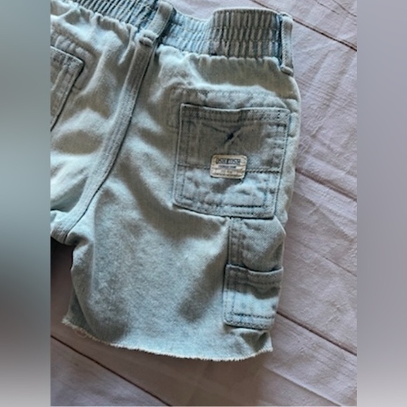 Vintage OshKosh B'gosh Carpenter Shorts Toddler Boys 2T Light Wash Snap Button - Picture 11 of 11